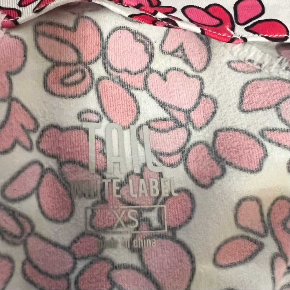 Tail White Label Hearts Pullover Pink and White Long Sleeve Top Size XS - Picture 7 of 12
